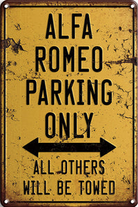 Alfa Romeo Metal Parking Sign