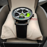 Alfa romeo watch 4C 8c Wheel Green Calipers leather band stelvio quadrifoglio wristwatch orologio green stitching