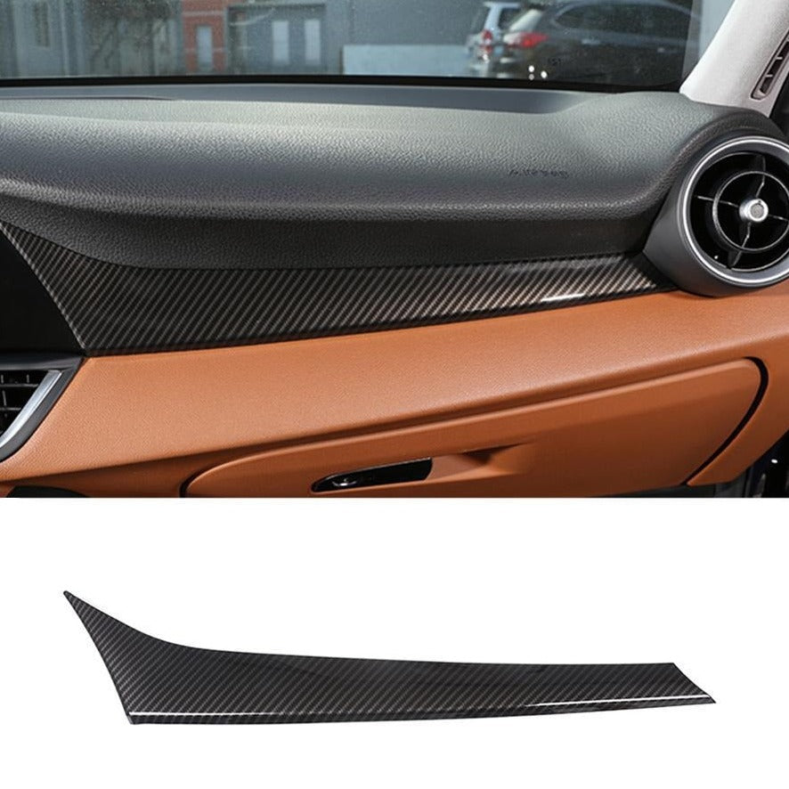Dashboard Panel Trim Cover Real Carbon Fiber Car Sticker Decal Compatible  with Alfa Romeo Giulia Accessories (Red) : : Car & Motorbike
