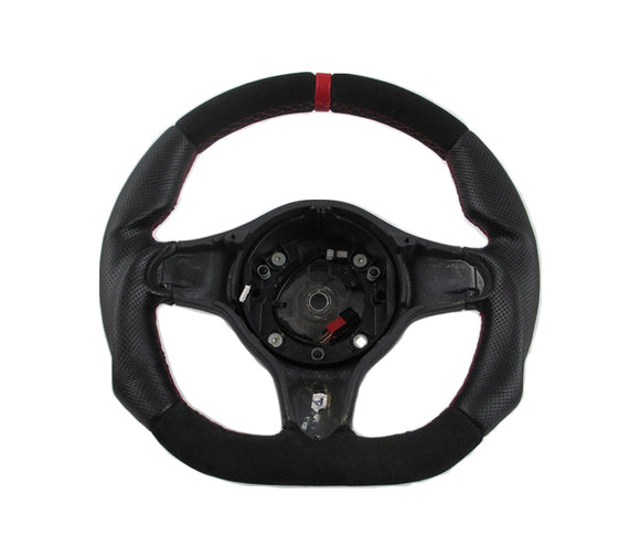 alfa romeo 159 ti brera spider high quality leather alcantara modified steering wheel with red stitching and racing line