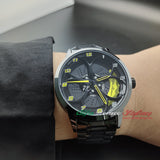 alfa romeo qv quadrifoglio verde yellow calipers wheel watch orologio wristwatch waterproof
