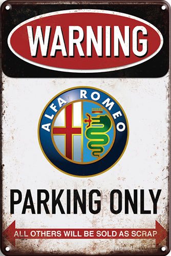 Alfa Romeo Metal Parking Sign