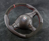 Alfa Romeo 147 GT steering wheel leather and alcantara with red stitching and sport line at top