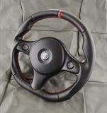 alfa romeo 159 ti brera spider modified steering wheel with combination of smooth and perforated leather with red stitching