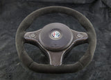 alfa romeo 159 ti brera spider high quality alcantara modified steering wheel with red stitching carbon fiber
