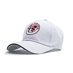 High quality adjustable cap for true Alfa Romeo white cap hat lovers with embroidered logo f1 racing