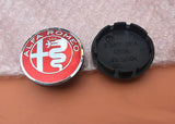 Alfa Romeo 60mm Wheel Center Hub Cap Red Silver  Style logo/emblem/badge 145 147 155 156 159 166 mito giulia giulietta qv quadrifoglio stelvio