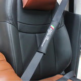 Alfa Romeo seat belt leather cover with embroidery Italian flag and Alfa Romeo signaure 147 156 159 166 145 155 gt giulia giulietta spider stelvio spider brera