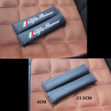 Alfa Romeo seat belt leather cover with embroidery Italian flag and Alfa Romeo signaure 147 156 159 166 145 155 gt giulia giulietta spider stelvio spider brera