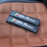 Alfa Romeo seat belt leather cover with embroidery Italian flag and Alfa Romeo signaure 147 156 159 166 145 155 gt giulia giulietta spider stelvio spider brera