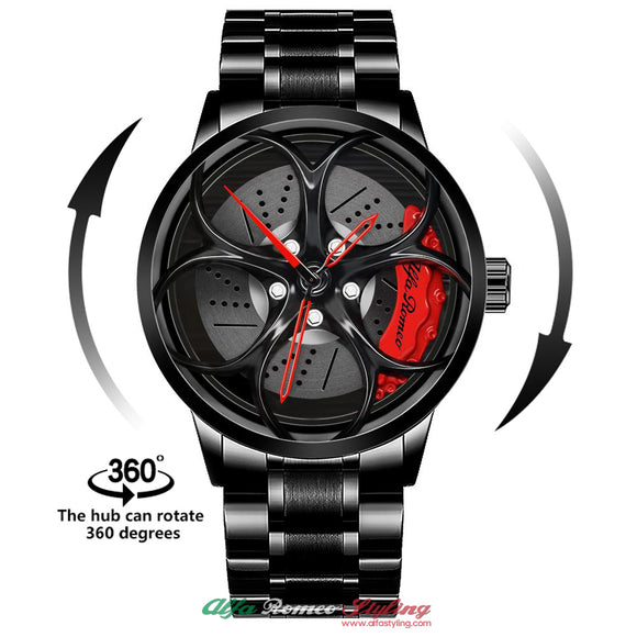 3D Alfa Romeo Giulia QV 360 Spinning Wheel Watch