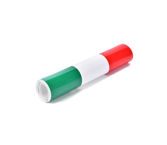 Perfect touch for your Alfa Romeo. Italian flag stripe sticker with adhesive that provides easy instalation. Fits all cars.    Product specification: ﻿ Material: ABS  Waterproof, fade-resistant, self-adhesive Length: 100cm   Width: 15cm  Package includes: 1x Italian Flag stripe sticker 1m x 15cm