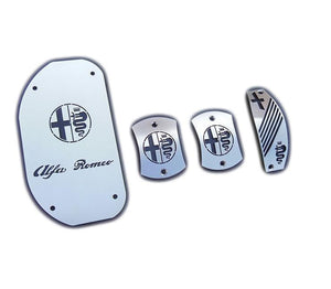 Improve visual and driving experience with set of new stainless steel pedals for your Alfa Romeo. Made of high quality stainless steel, precisely cutted by laser. Product specifications: Material: Stainless steel Easy instalation  Package includes: Pedals + necessary hardware
