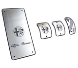 Improve visual and driving experience with set of new stainless steel pedals for your Alfa Romeo. Made of high quality stainless steel, precisely cutted by laser.  Product specifications: Material: Stainless steel Easy instalation  Package includes: Pedals + necessary hardware
