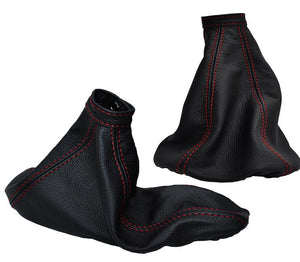alfa romeo 156 Shift handbrake boot Red Stitching Leather