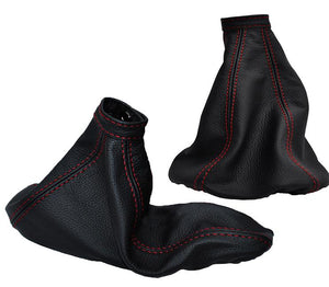 alfa romeo 166 (manual) Shift + handbrake boot Red Stitching Leather