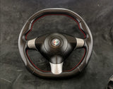 alfa romeo 156 modified steering wheel leather red stitching