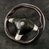 alfa romeo 156 modified steering wheel leather red white stitching