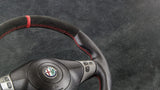 Alcantara red stitching Alfa Romeo 147 156 GT modified steering wheel