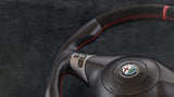 Modified steering wheel for Alfa Romeo 147 GT 156 red stitching