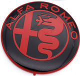 2X ALFA ROMEO 74MM LOGO STICKER/EMBLEM red